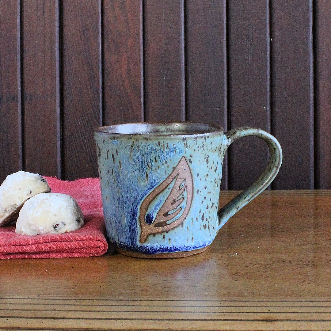 Blue Leaf Mug - Small