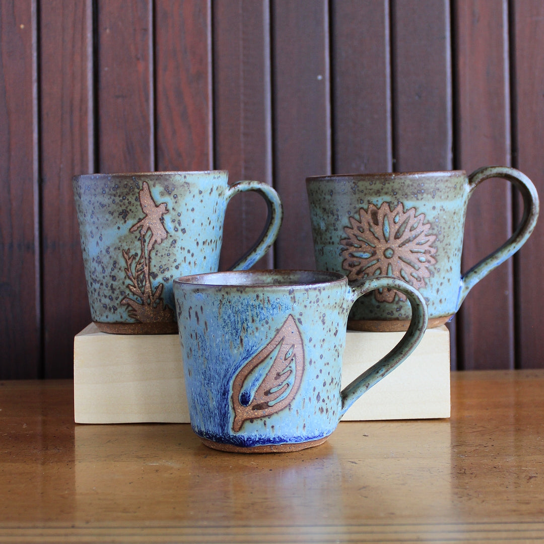 Blue Leaf Mug - Small