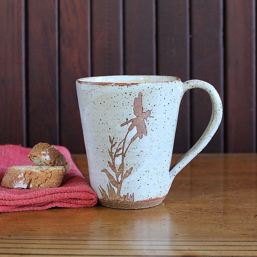 White Dragonfly Mug - Medium