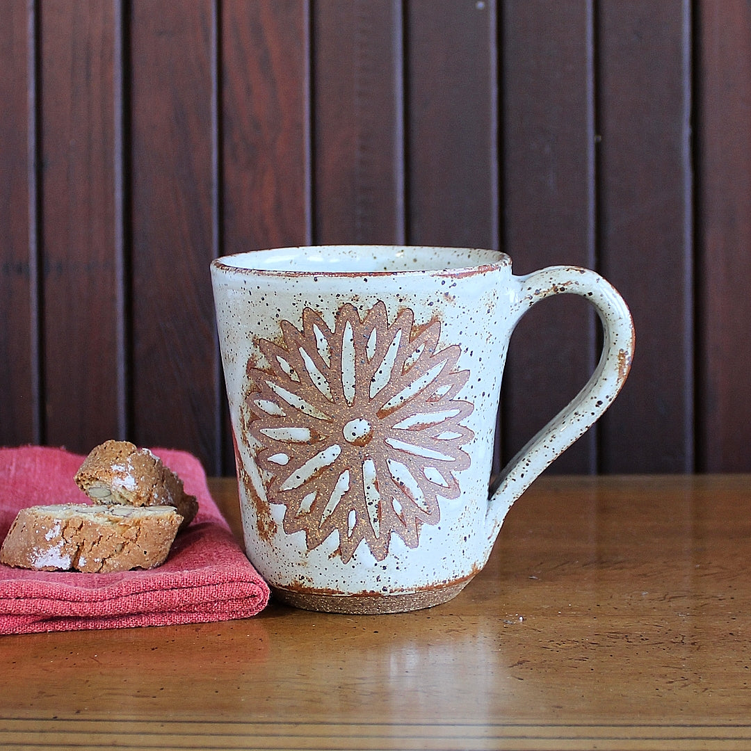 White Flower Mug - Medium