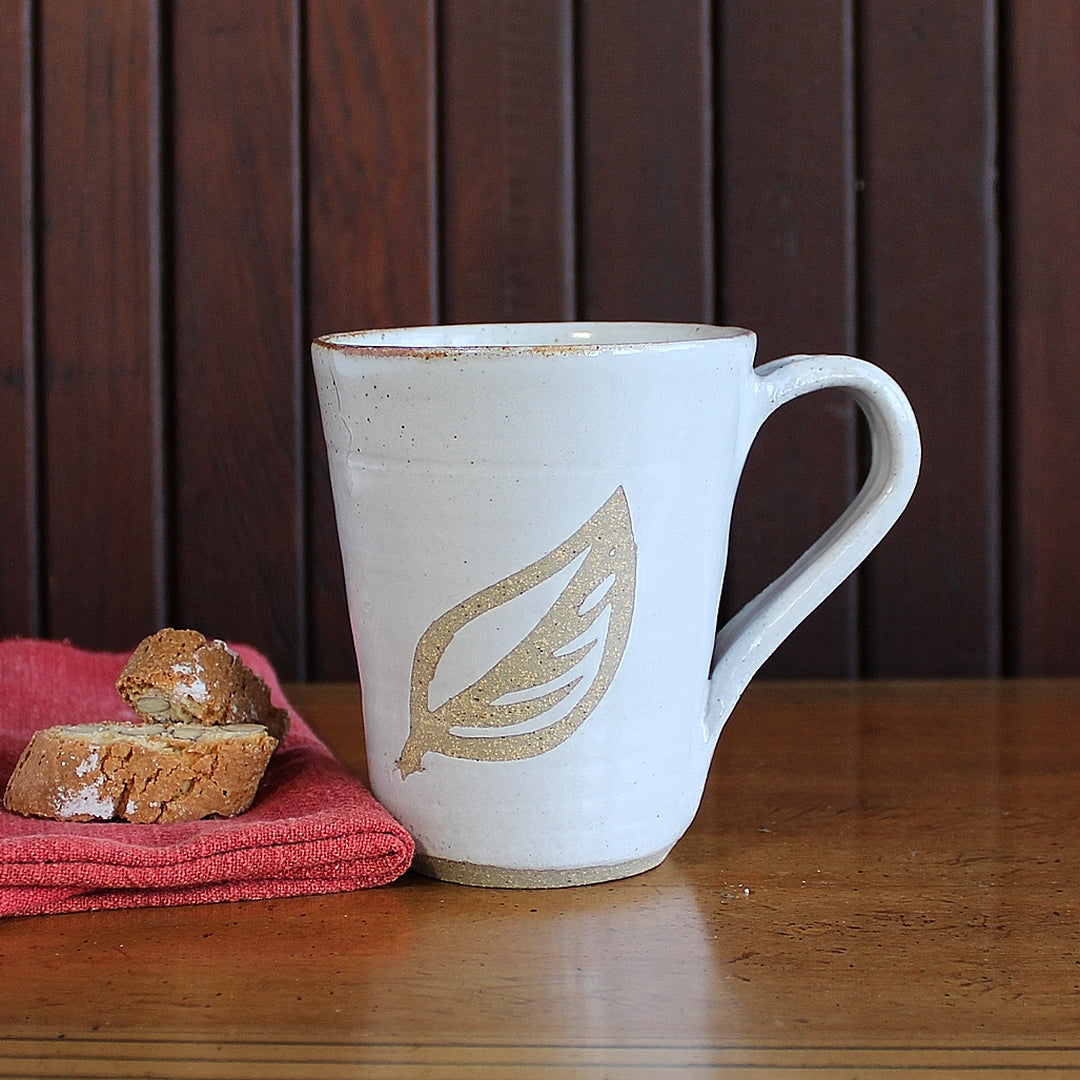 White Leaf Mug - Medium